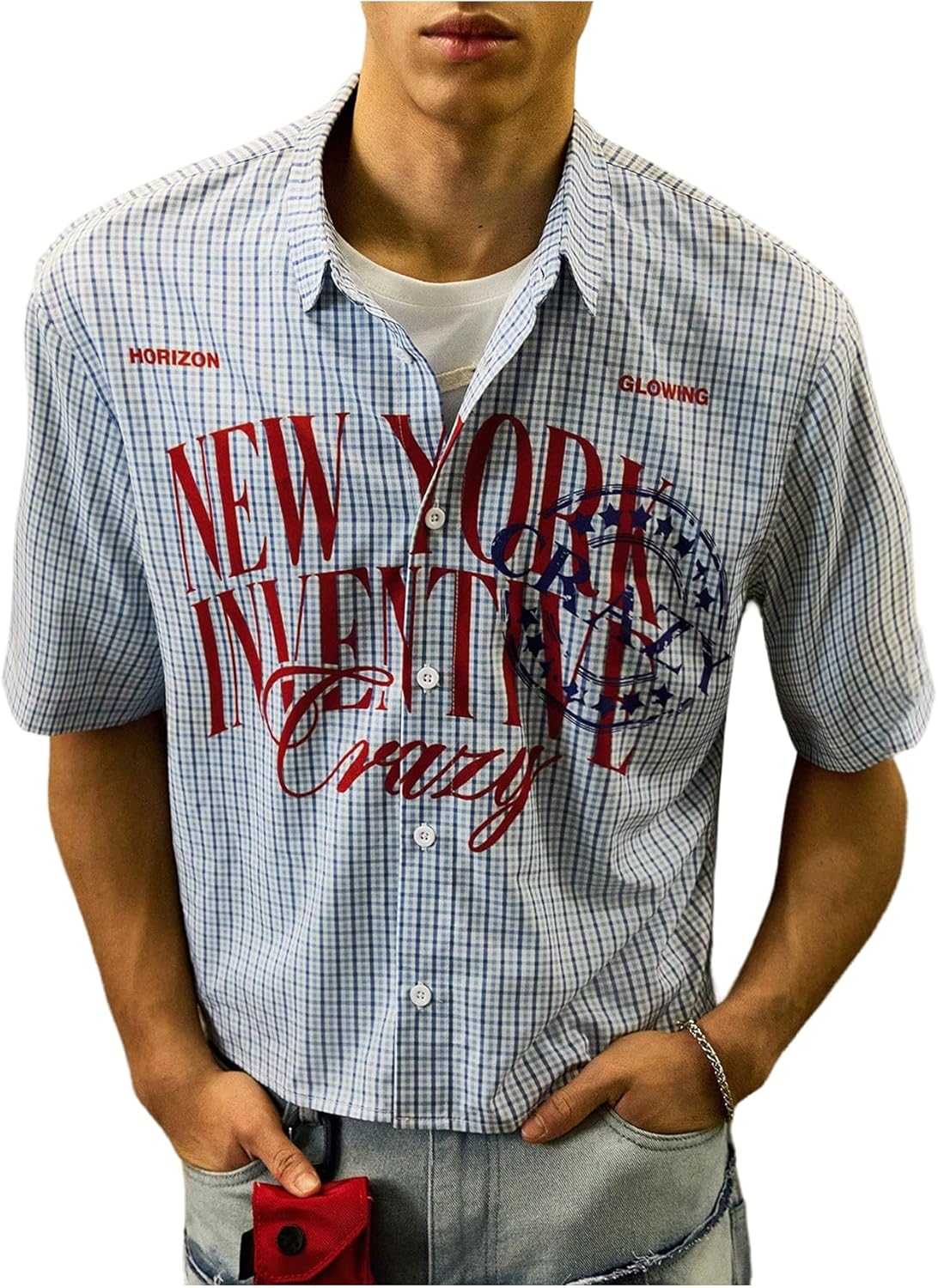 Men's Striped Button Down top