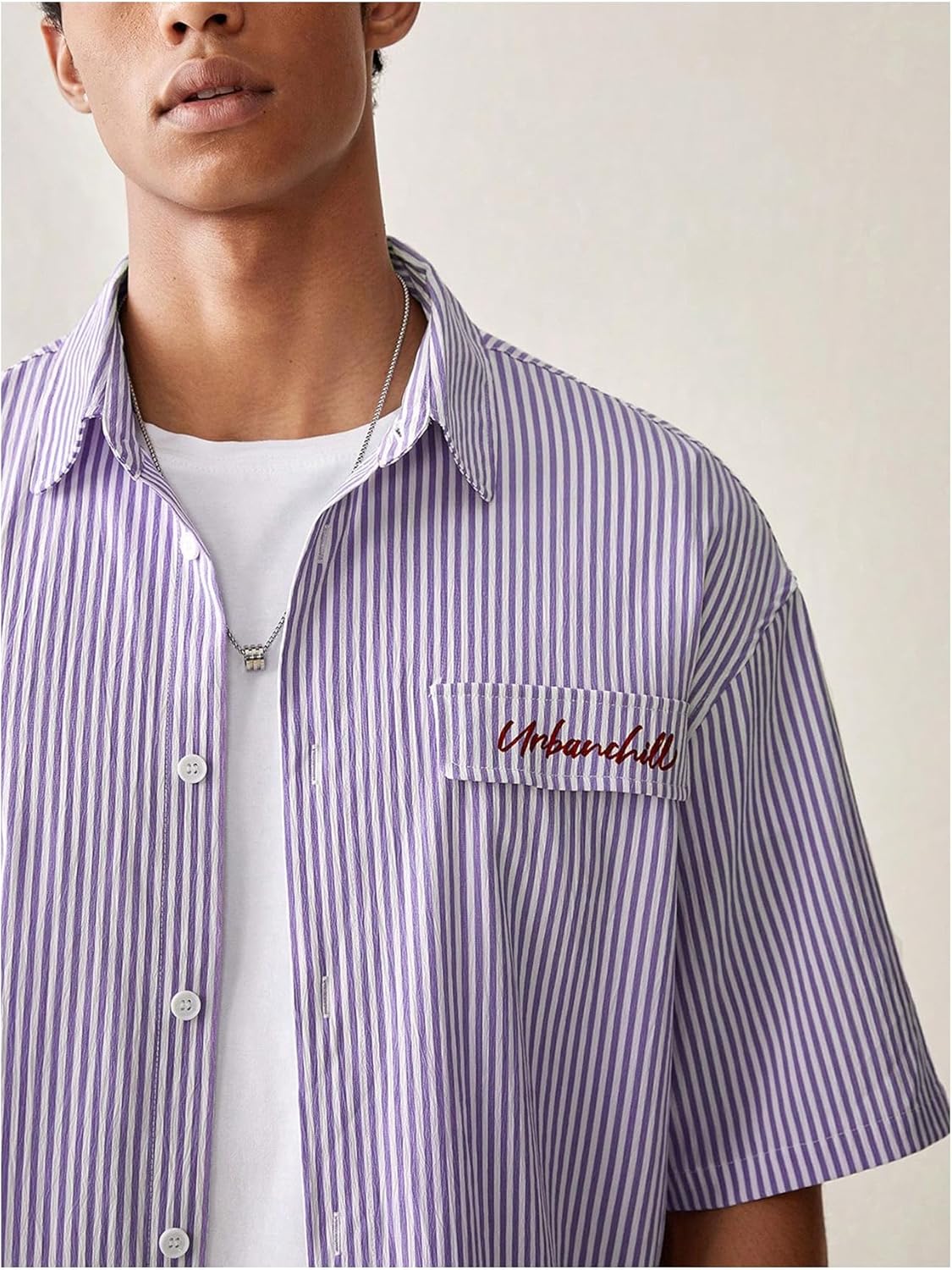 Men's Striped Button Down top