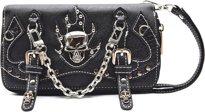 Punk Gothic Rock Metallic Skull Chain Purse
