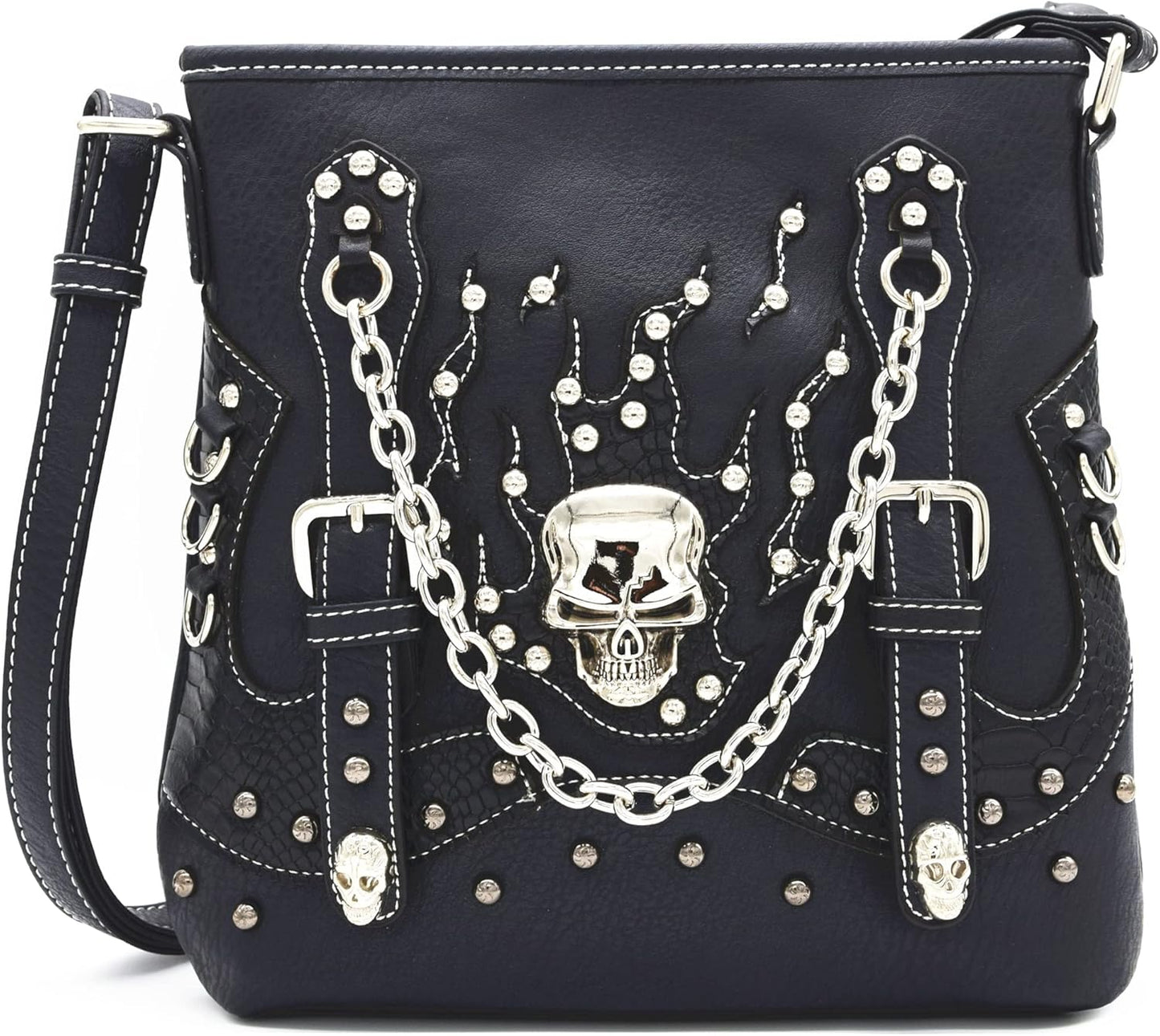 Punk Gothic Rock Metallic Skull Chain Purse