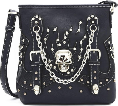 Punk Gothic Rock Metallic Skull Chain Purse