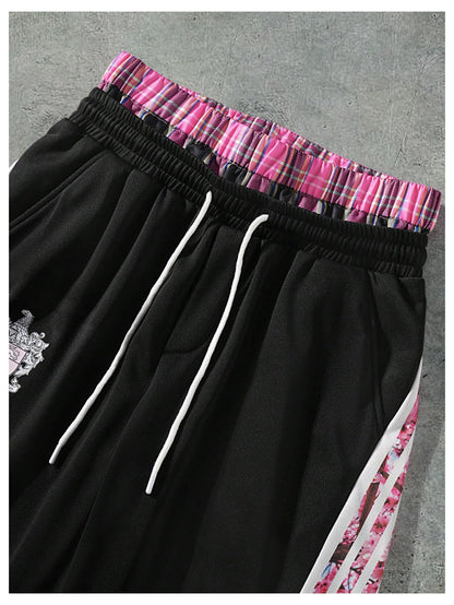 Men's Baggy Sweatpants Y2k Striped Side Wide Leg Pants Streetwear