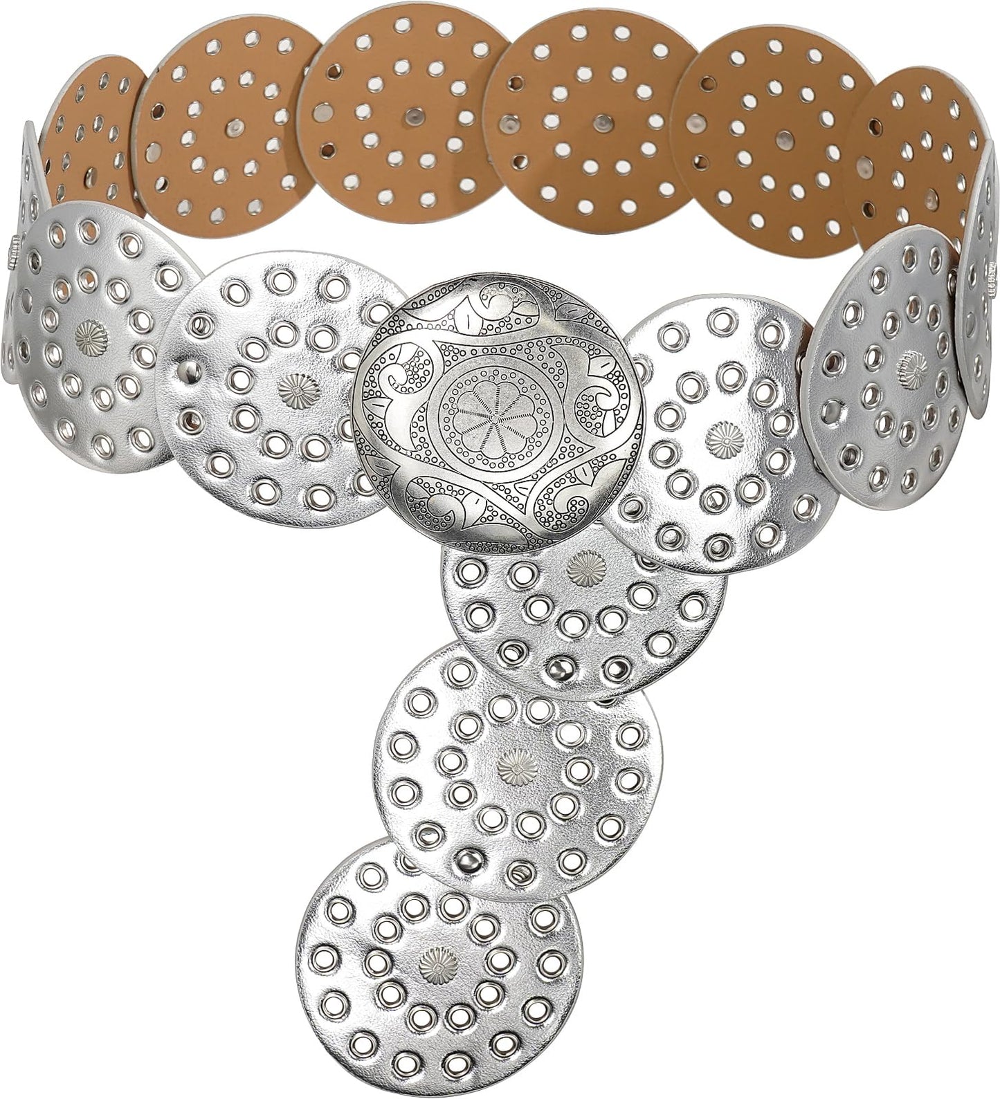 Wide Disc Vintage Chunky Waist Belt