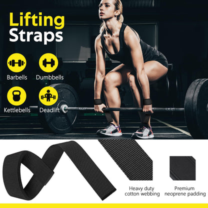 WALITO 7Pcs Barbell Pad Set for Hip Thrust - Squat Pad,Gym Accessories for Women with Bar Bad,Bench Press, with Gym Ankle Straps,Resistance Bands for Working Out,Lifting Strap,Carry Bag