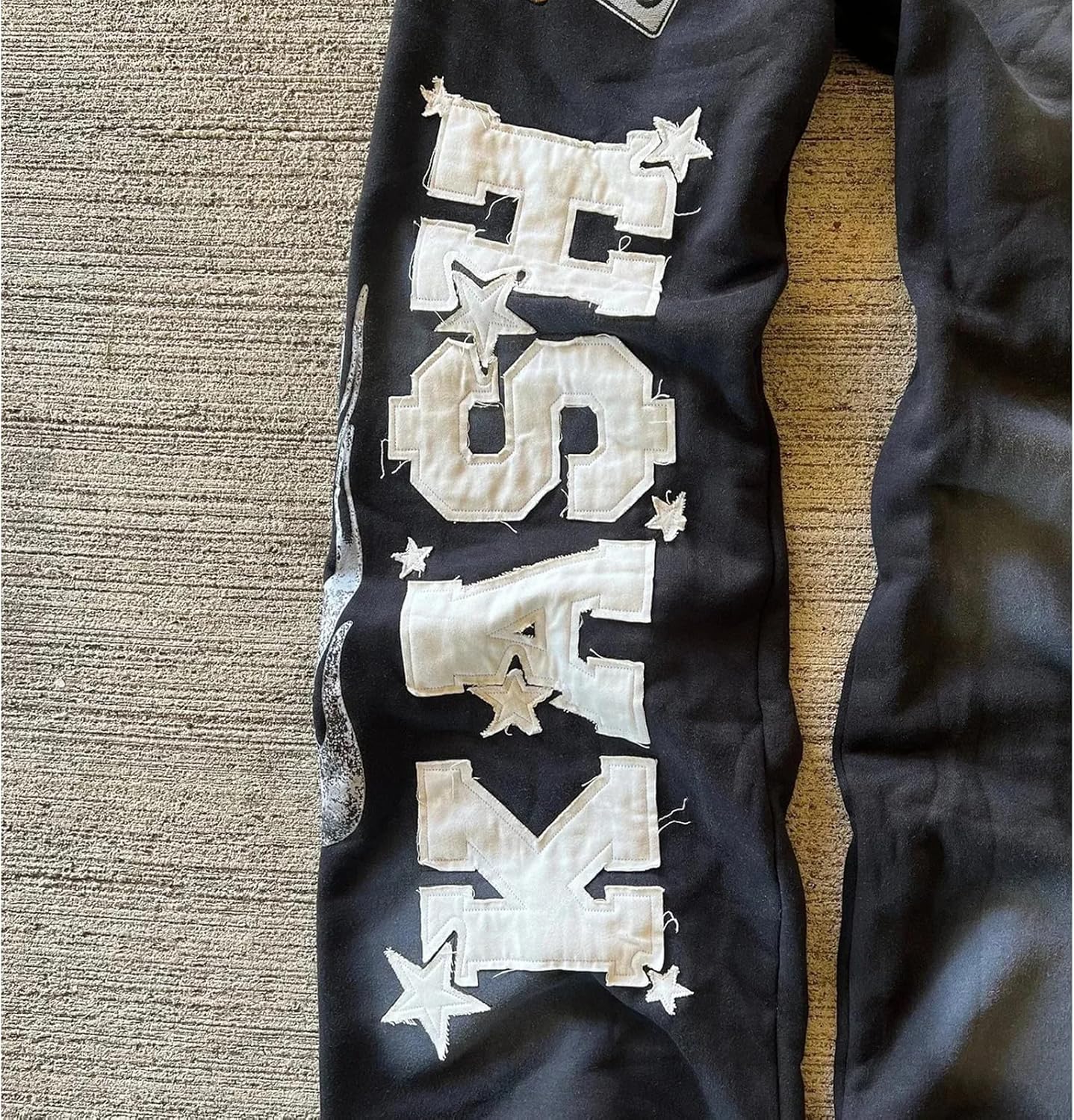 Double Waisted Sweatpants Men Graphic Embroider Y2k Sweatpants