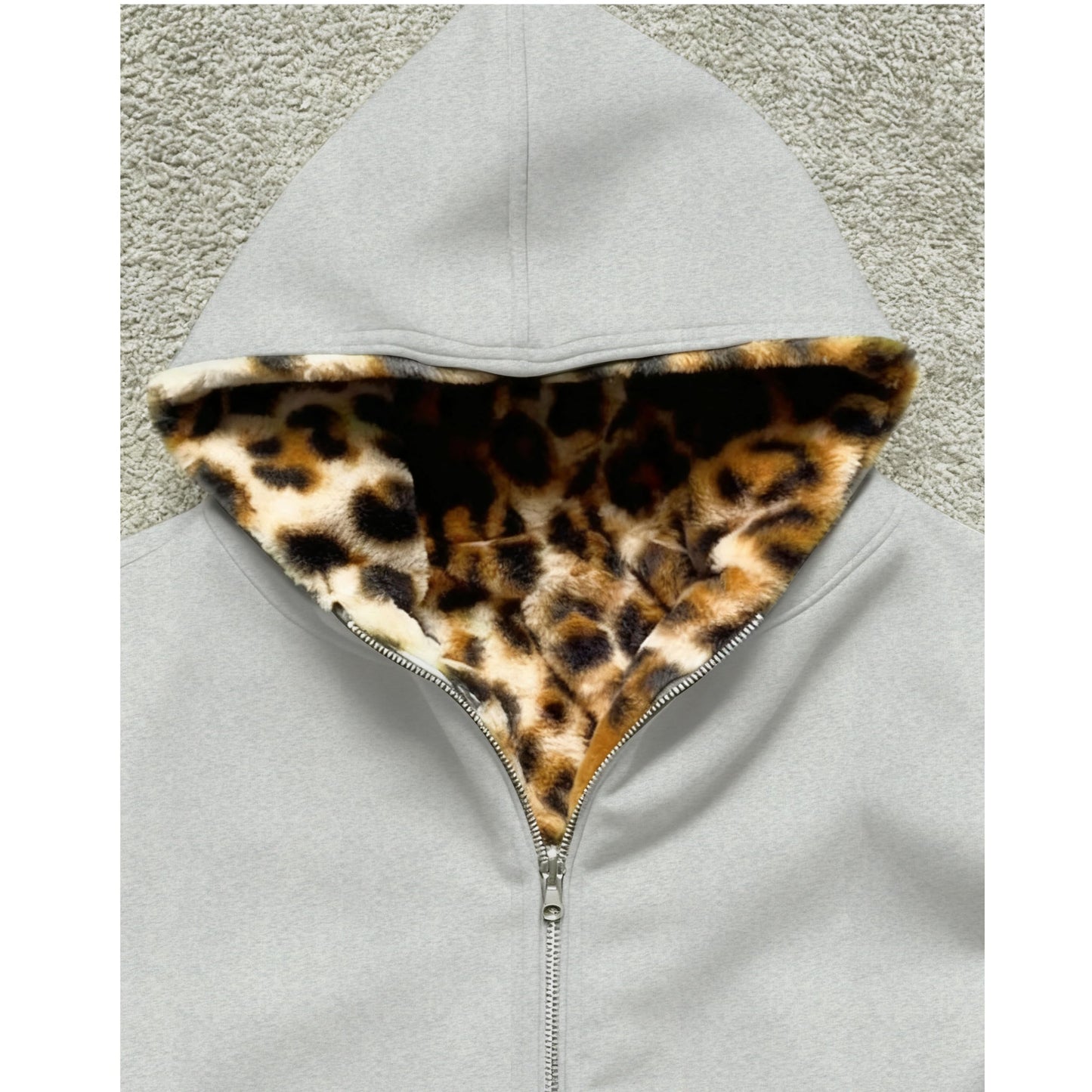 CUTEGAL Zip Up Hoodie Oversized Leopard Print Jacket Reversible Streetwear Fall Grunge Hoodies Streetwear